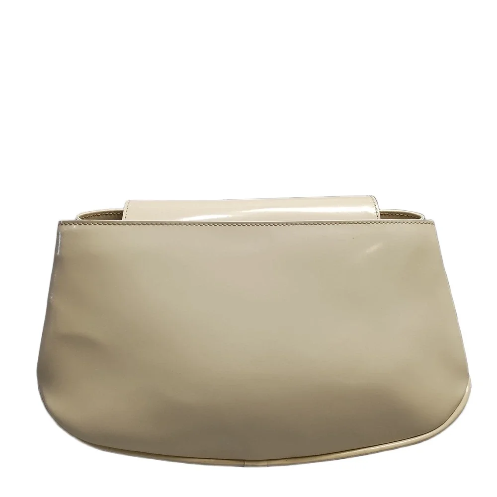 Red Wall Clutch Purse Womens Tan Patent Leather Inner Zip Pocket Flap Design